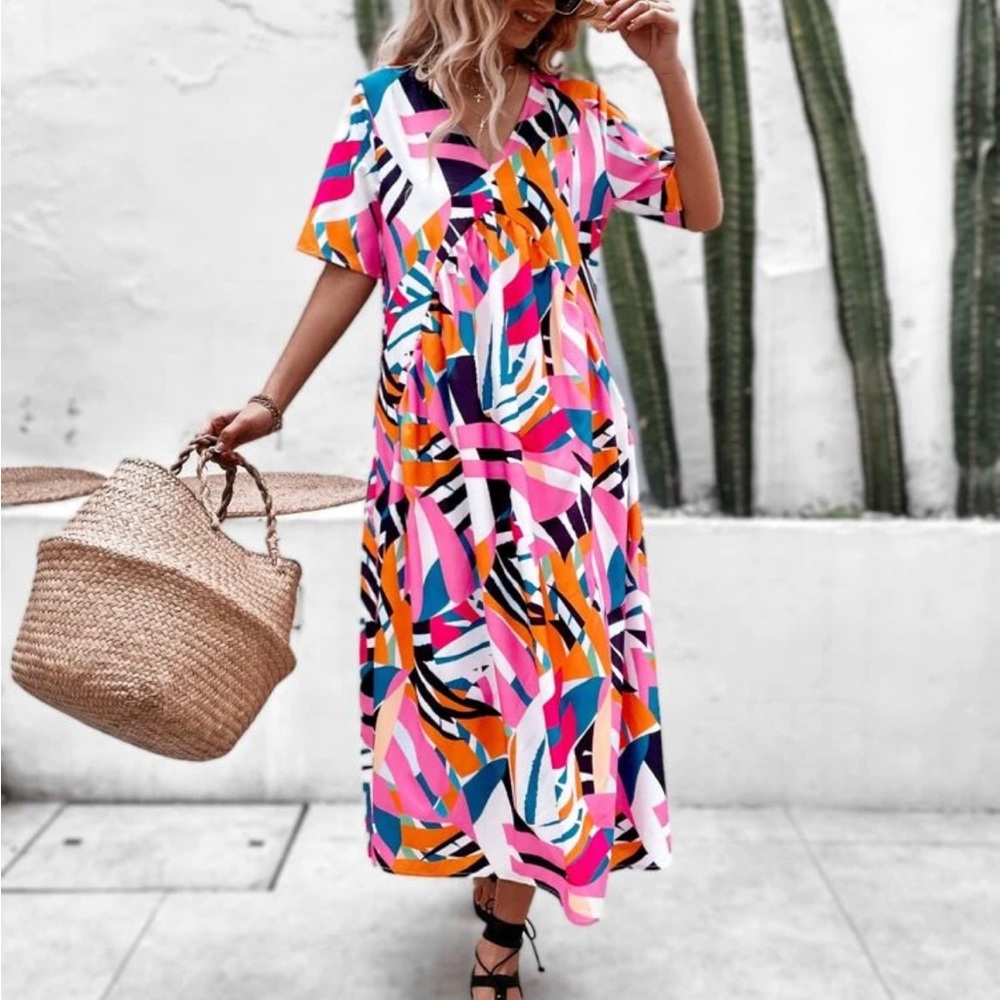 all over print, smock dress